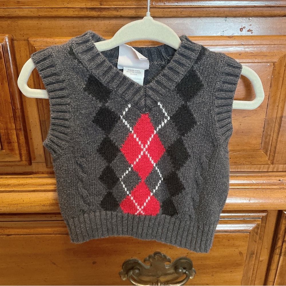 GoodLad Checked Sweater Vest Size 3-6 Months
